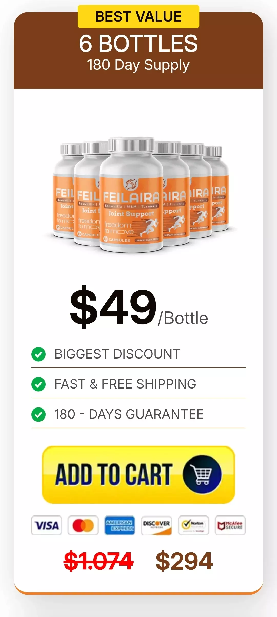 Feilaira™ 6 bottles pricing